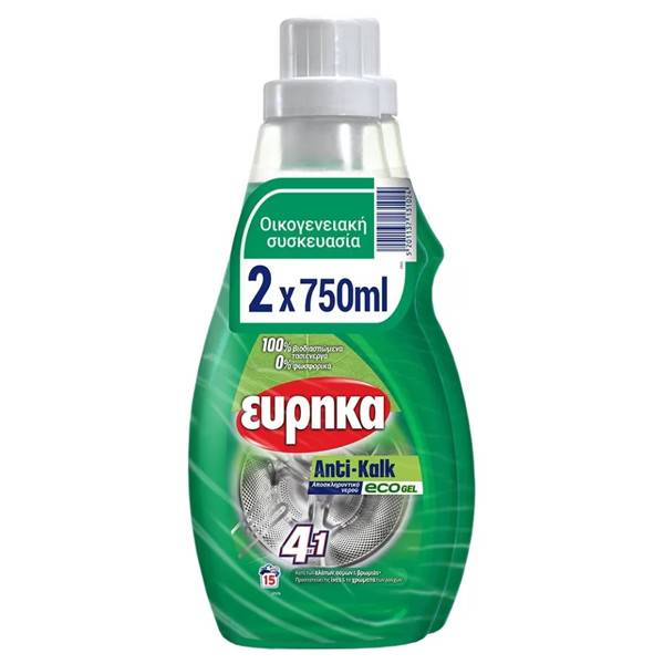 ΕΥΡΗΚΑ αποκληρυντικό gel anti-kalk οικολογικό 2x750ml