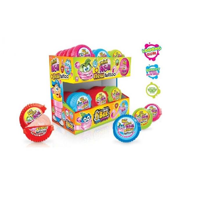 JOHNY BEE μαστίχες με τατουάζ crazy roll 30x18gr