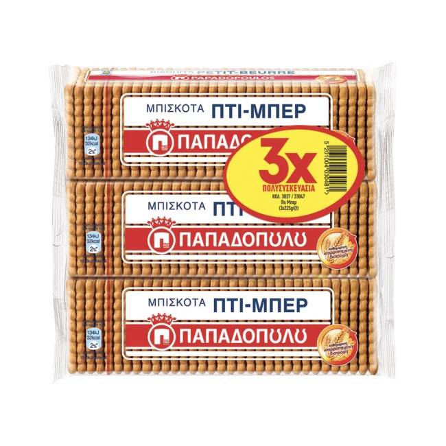 ΠΑΠΑΔΟΠΟΥΛΟΥ μπισκότα πτι μπερ 3x225gr
