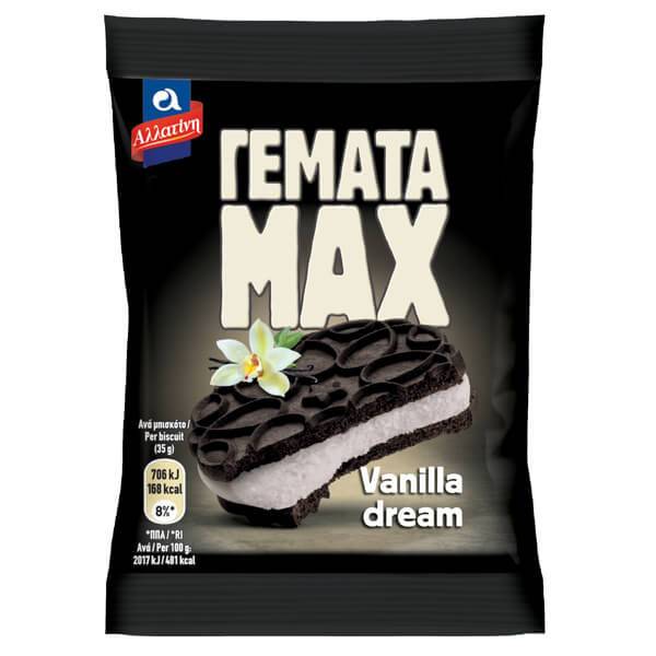 ΑΛΛΑΤΙΝΗ μπισκότα γεμάτα max με βανίλια 10x35gr