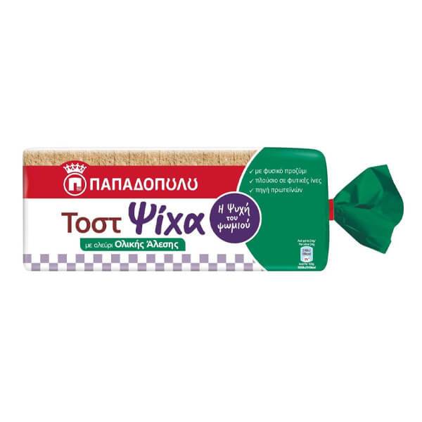ΠΑΠΑΔΟΠΟΥΛΟΥ τοστ ψίψα ολικής άλεσης 450gr
