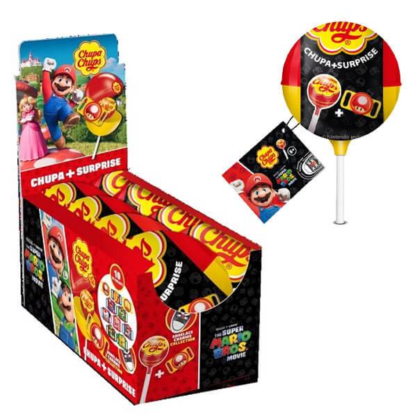 CHUPA CHUPS surprise super mario bros με φράουλα 16τεμ