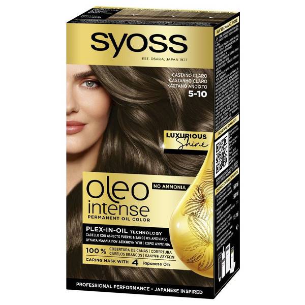 SYOSS βαφή μαλλιών oelo intense σκούρο ανοιχτό 5-10