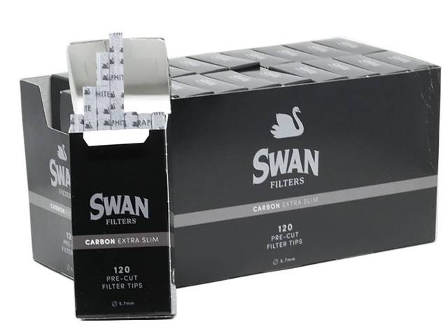SWAN φιλτράκια carbon extra slim μαύρα 120τεμ