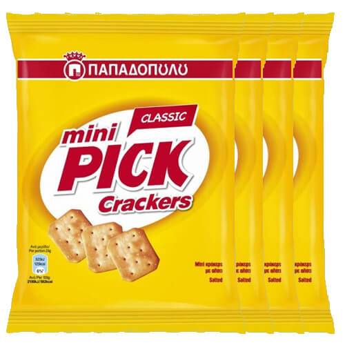 ΠΑΠΑΔΟΠΟΥΛΟΥ κράκερ mini pick crackers κλασικά vegan 4x70gr