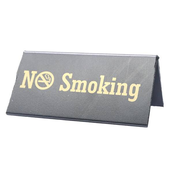 PVC σήμανση μαύρη με χρυσά γράμματα no smoking 10x5cm