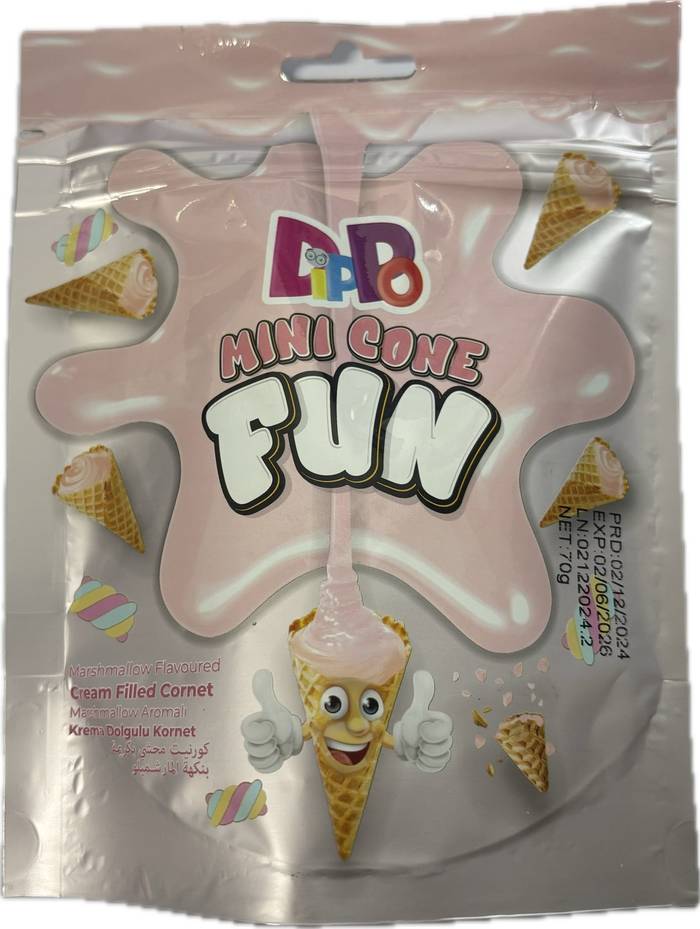 DIPPO mini cone fun χωνάκια με γέμιση marshmallow 70gr