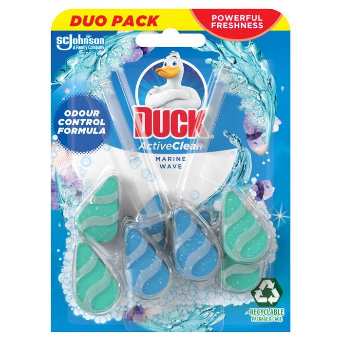 DUCK block wc αποσμητικό active clean marine waves 2x38,6gr