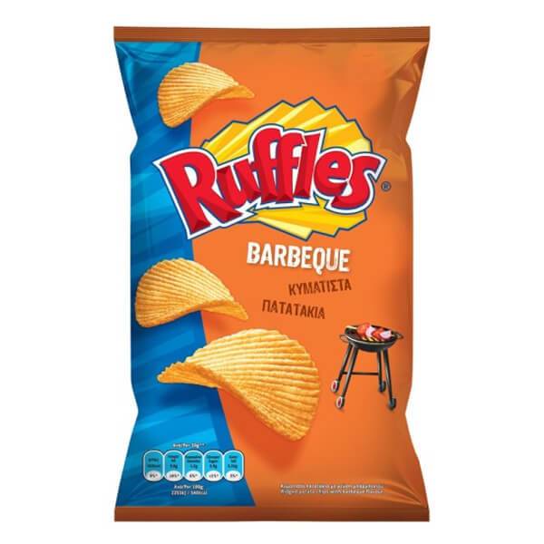 TASTY SNACKS Ruffles πατατάκια κυματιστά με μπάρμπεκιου 95gr