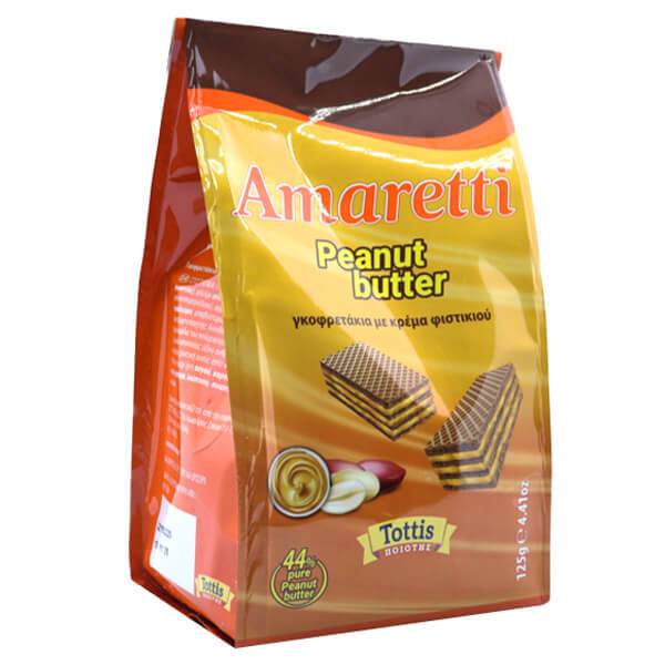 TOTTIS Amaretti γκοφρετάκια με φυστικοβούτυρο 125gr