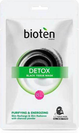 BIOTEN μάσκα προσώπου υφασμάτινη detox black 1τεμ