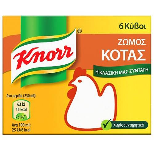 KNORR ζωμός κότας 6τεμ