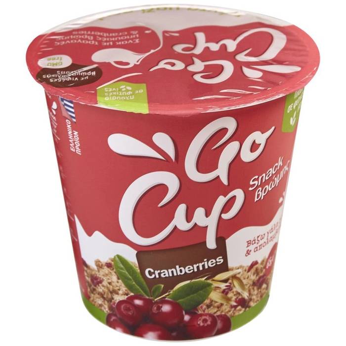 GO CUP Snack Βρώμης Cranberries 65gr