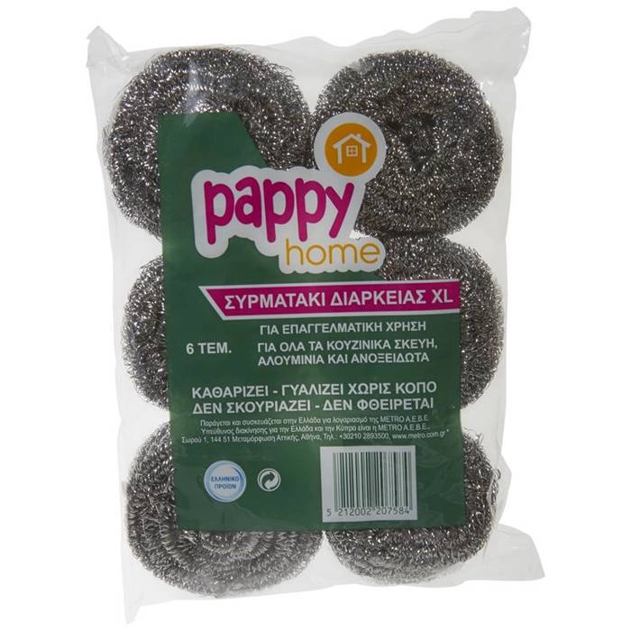 PAPPY HOME συρματάκι inox γίγας 6τεμ