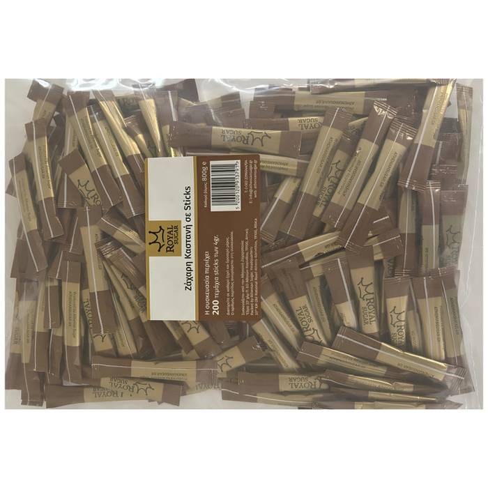 ROYAL Ζάχαρη Καστανή Sticks 200τεμ 800gr