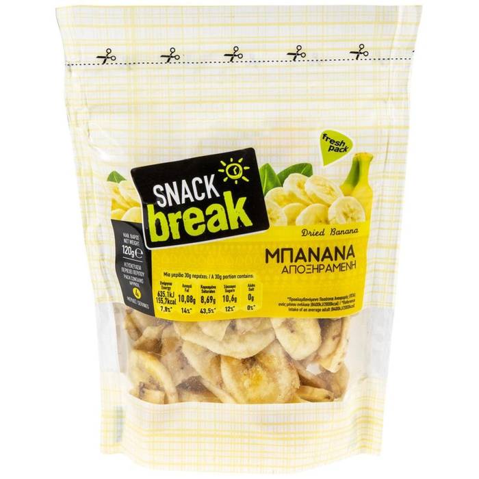 SNACK BREAK μπανάνας τσιπς αποξηραμένα 120gr