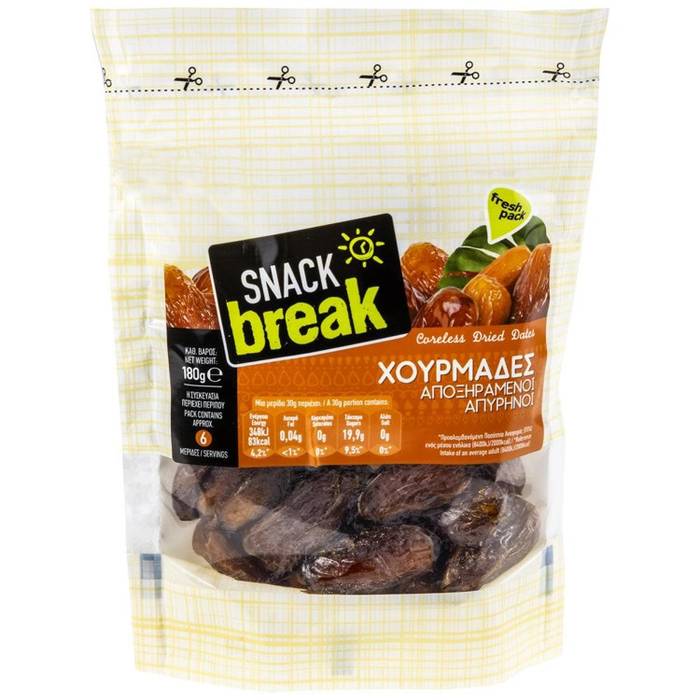 SNACK BREAK χουρμάδες απύρηνοι αποξηραμένοι 180gr