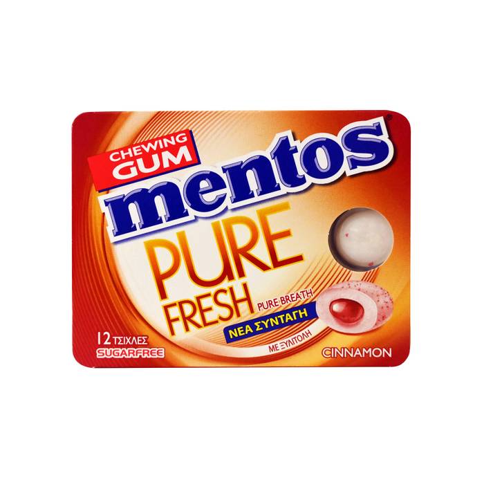 MENTOS τσίχλες pure fresh κανέλα 18gr