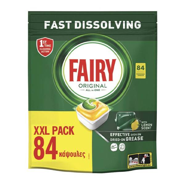 FAIRY ταμπλέτες πλυντηρίου πιάτων all in one λεμόνι 84τεμ