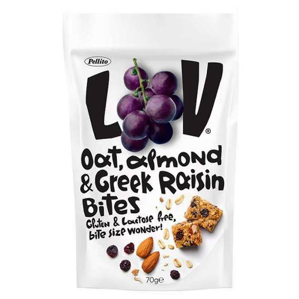 PELLITO lov oat bites με αμύγδαλο και σταφίδα 70gr