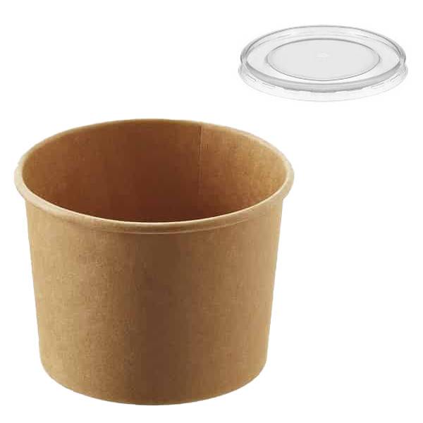 Κραφτ μπωλ σαλάτας με καπάκι 16oz 50τεμ