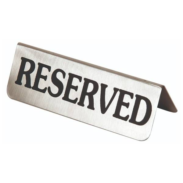 Σήμανση επιτραπέζια ανοξείδωτη reserved 7,5x3,8cm