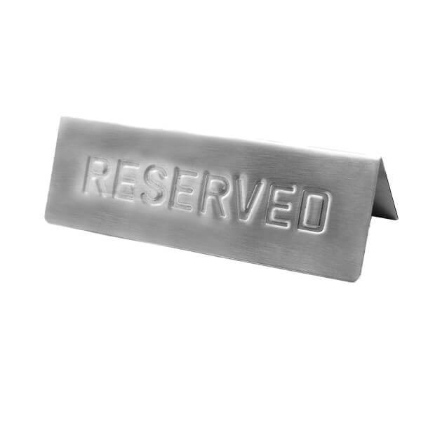 Σήμανση επιτραπέζια ανοξείδωτη reserved 9x4cm