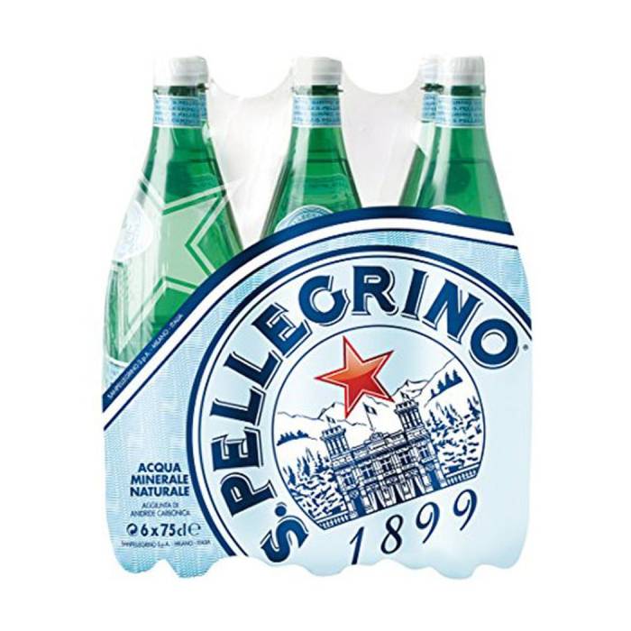 SAN PELLEGRINO ανθρακούζο φυσικό μεταλλικό νερό 6x750ml