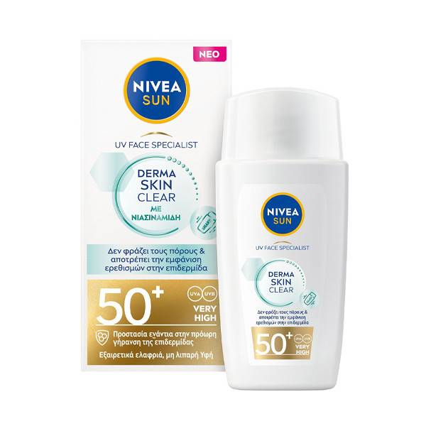 NIVEA αντιηλιακό προσώπου derma skin clear SPF50+ 40ml