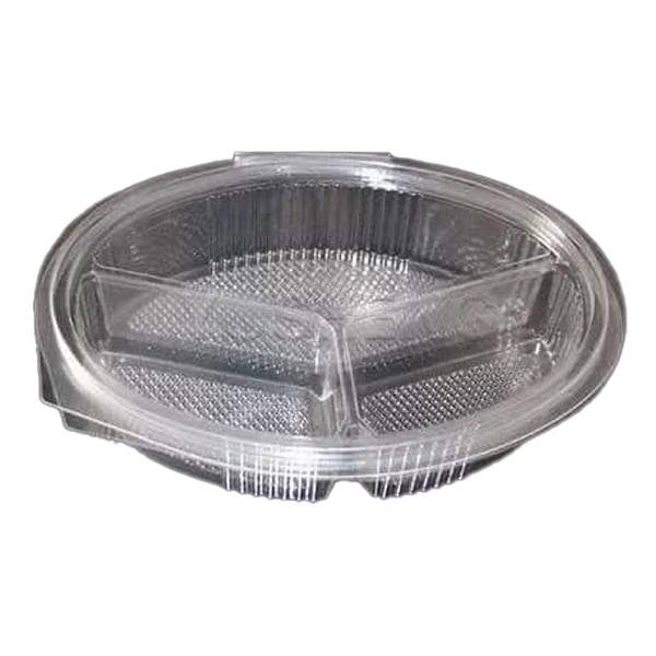 LUX PLAST θήκη οβάλ 3 θέσεων με καπάκι 100τεμ