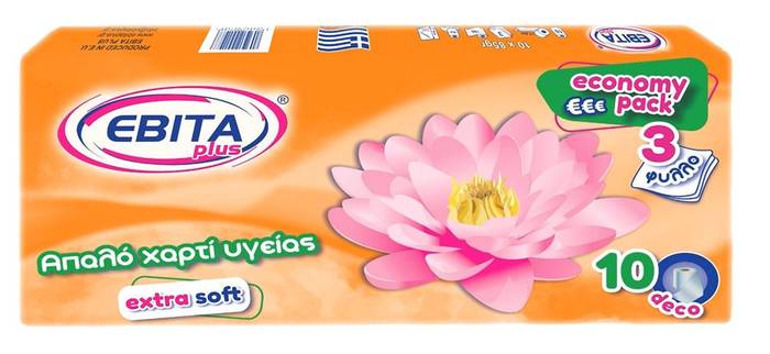 EBITA PLUS χαρτί υγείας extra soft 3φυλλο 10x85gr