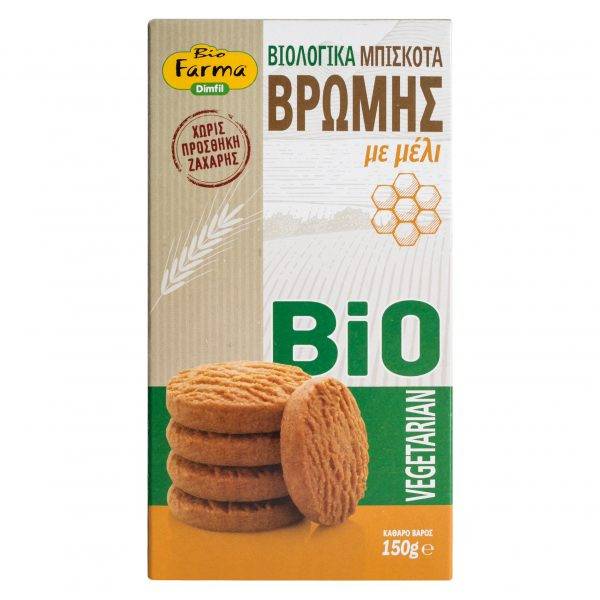 BIOFARMA μπισκότα βρώμης με μέλι βιολογικά 150gr