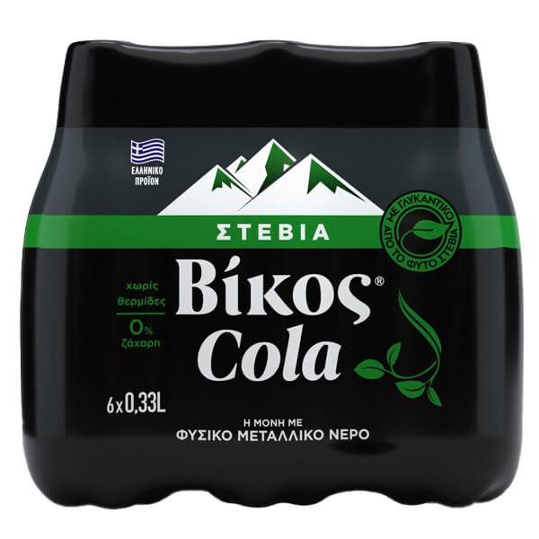 ΒΙΚΟΣ αναψυκτικό cola με στέβια μπουκάλι 6x330ml