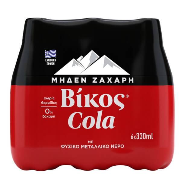 ΒΙΚΟΣ αναψυκτικό cola χωρίς ζάχαρη μπουκάλι 6x330ml