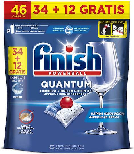 FINISH ταμπλέτες πλυντηρίου πιάτων powerball quantum classic 46τεμ