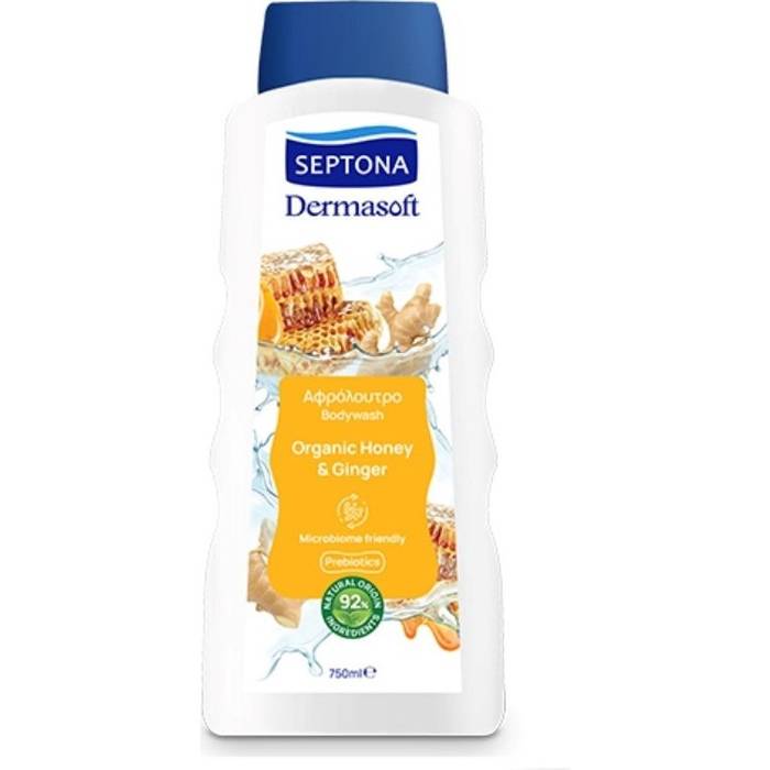SEPTONA dermasoft αφρόλουτρο organic honey και ginger 750ml