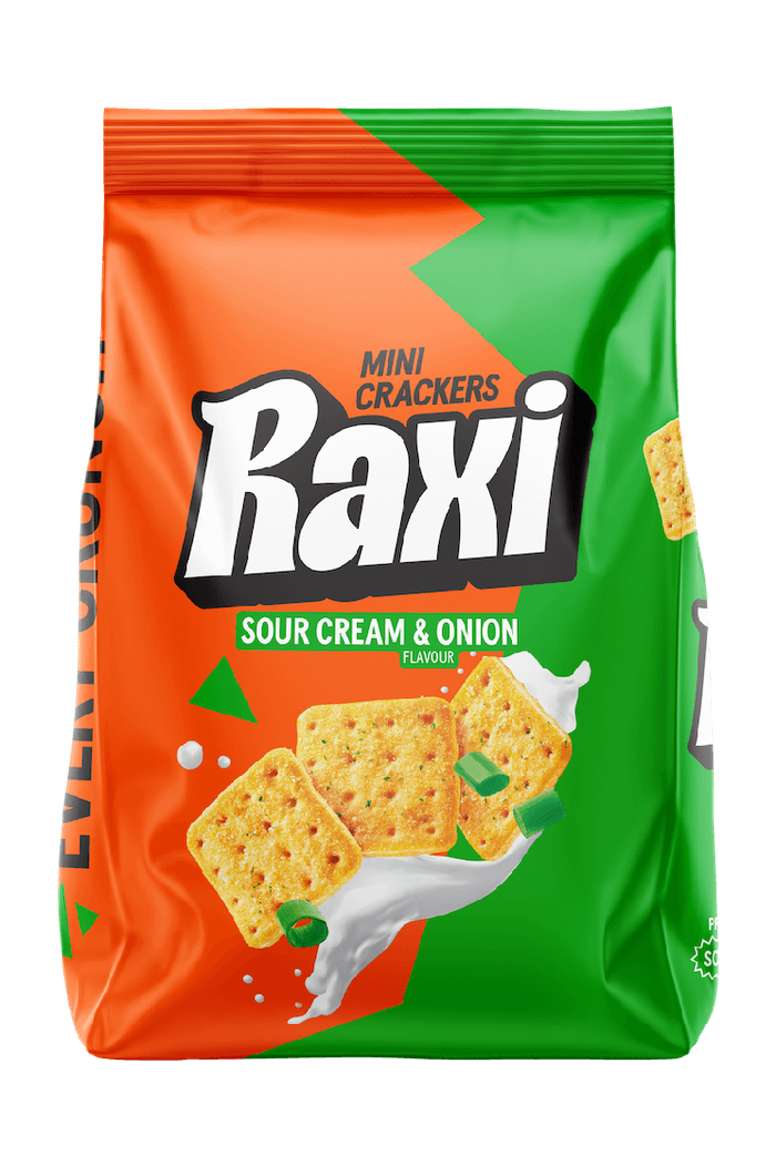 RAXI κράκερ sour cream και onion 100gr