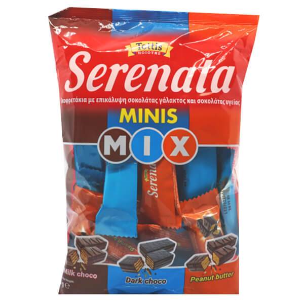 BINGO Serenata γκοφρετάκια mini mix με σοκολάτα γάλακτος, υγείας και φυστικοβούτυο 180gr
