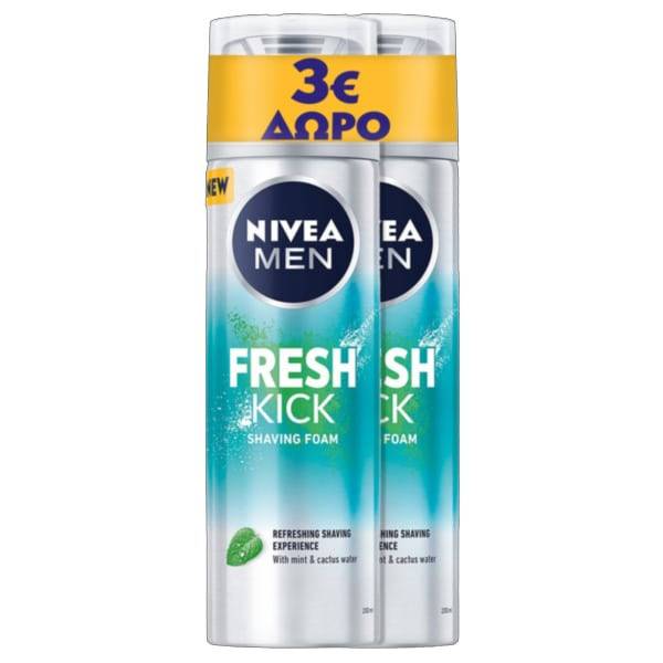 NIVEA κρέμα ξυρίσματος gel fresh kick 2x200ml