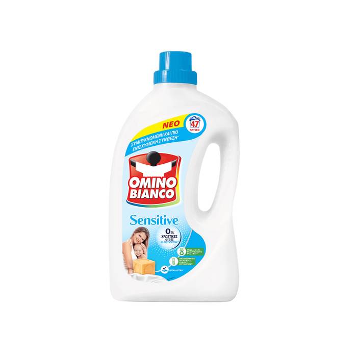 OMINO BIANCO υγρό πλυντηρίου ρούχων Sensitive 47μεζ 1,88lt