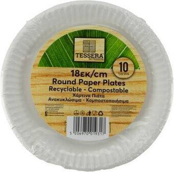 TESSERA πιάτα μιας χρήσης χάρτινα 18cm 10τεμ