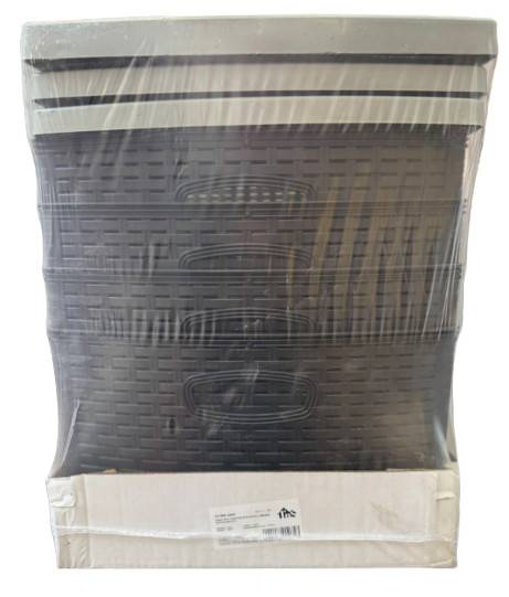 TNS συρταριέρα πλαστική rattan 4 θέσεων μαύρη 36x44x90cm