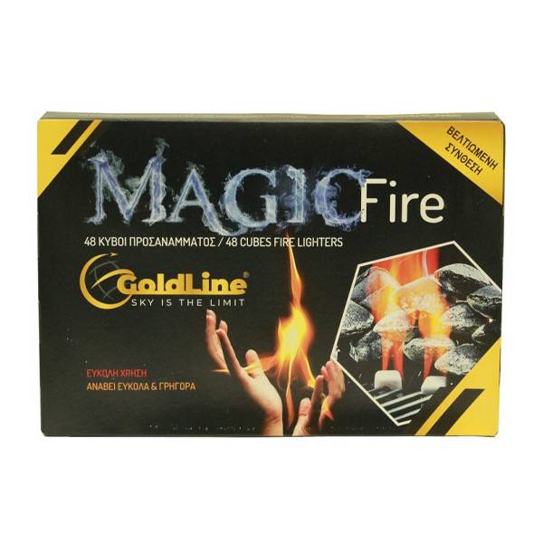 MAGIC FIRE προσάναμμα παραφίνης κύβου τζακιού 48τεμ
