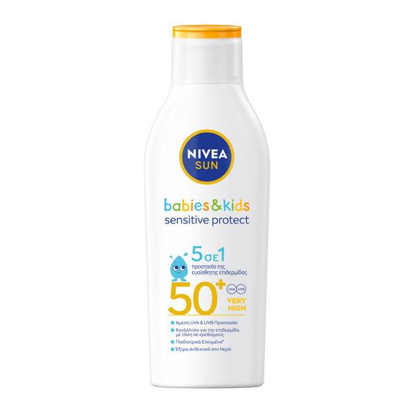 NIVEA αντιηλιακό παιδικό babies και kids sensitive protect SPF50+ 200ml