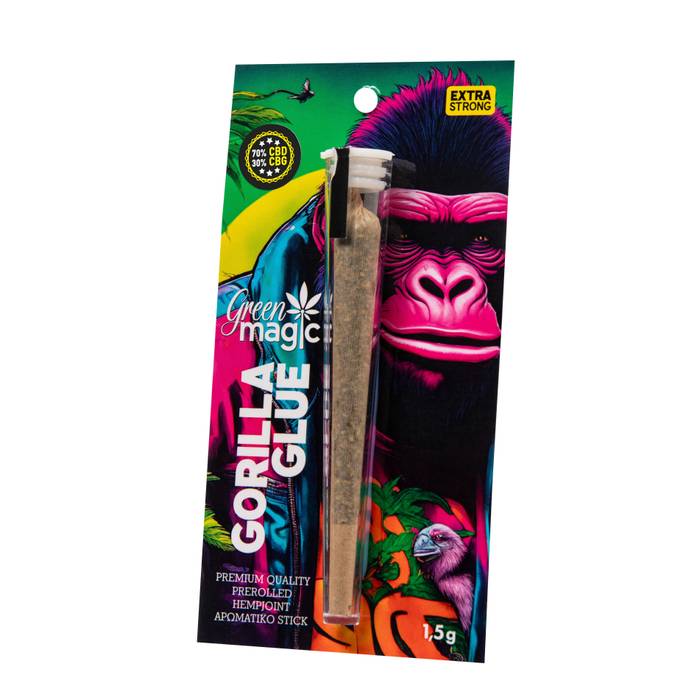 GREEN MAGIC προϊόν κάναβης έτοιμο τσιγάρο gorilla glue 100% CBD 1,5gr