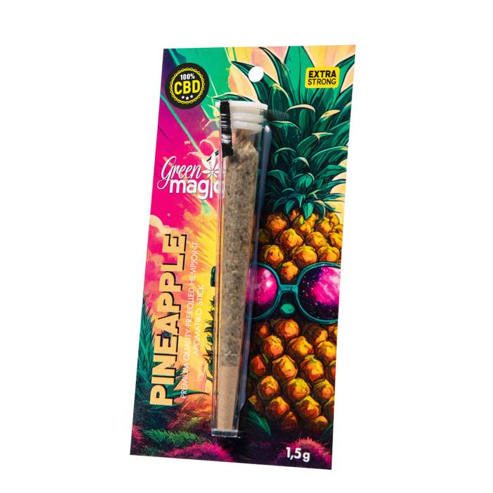 GREEN MAGIC προϊόν κάναβης έτοιμο τσιγάρο pineapple 100% CBD 1,5gr