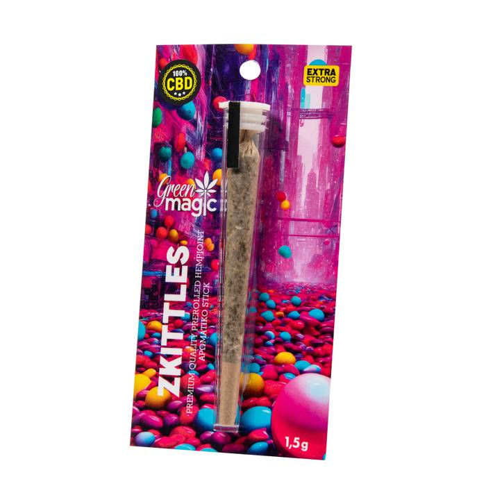 GREEN MAGIC προϊόν κάναβης έτοιμο τσιγάρο zkittles 100% CBD 1,5gr
