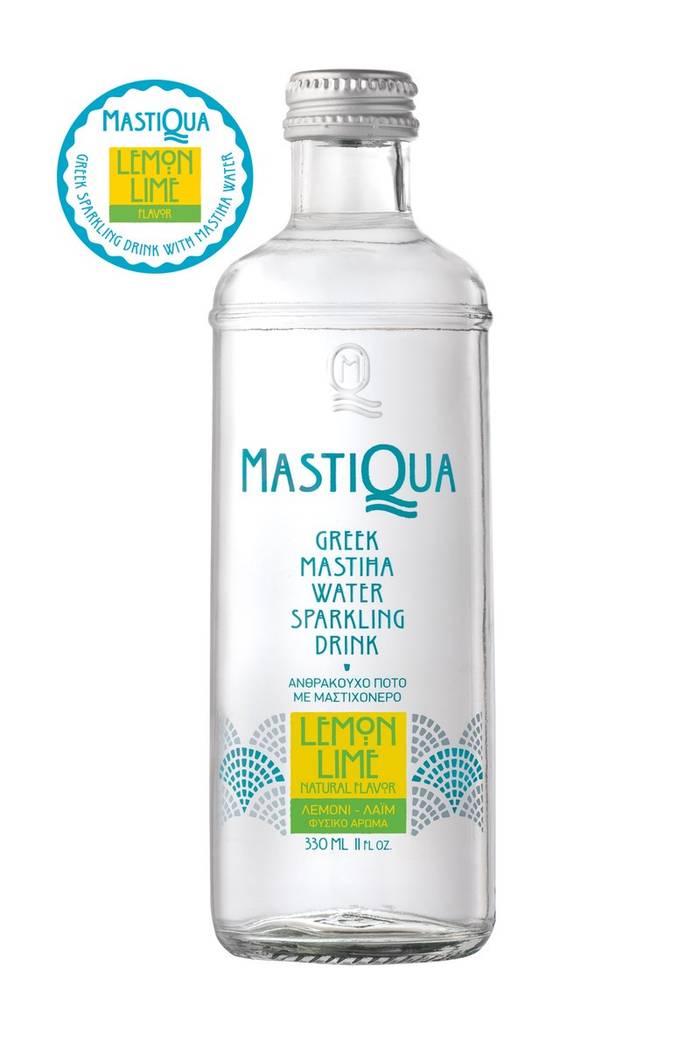 MASTIQUA ανθρακούχο νερό με lime και λεμόνι 330ml