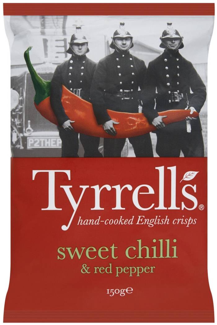 TYRELL'S πατατάκια με γλυκό τσίλι και κόκκινο πιπέρι 150gr