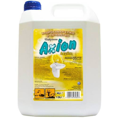 AXION παχύρρευστο χλωροκαθαριστικό με άρωμα λεμόνι 4lt